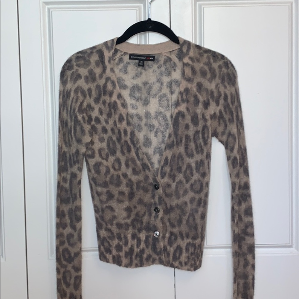 Banana ‘Mad Men’ collection leopard print cardigan